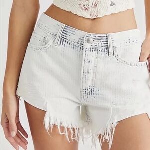 We The Free Free People Printed Loving Good Vibrations Shorts in Railroad Stripe